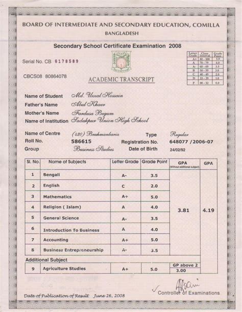 This is an accessible template. SSC Result 2018 Mark Sheet Online | Exam results, Board ...