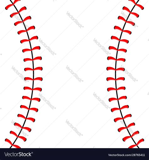Baseball Ball Stitches Red Lace Seam Isolated Vector Image