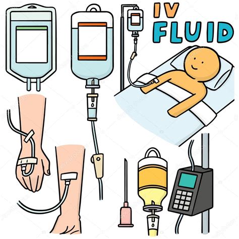 Vector Set Of Intravenous Fluid Set Stock Vector Image By