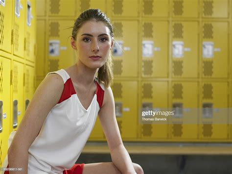 Teenage Girl In Locker Room Portrait Photo Getty Images