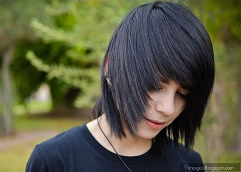 Things are changing a bit, and we see much more color this is a shaggy emo haircut in a very dark and rich chocolate brown color, spiked with a few vanilla peekaboos here and there. Emo, adorable, guy, hairstyle, looks, beautiful
