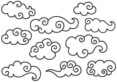 Japanese Cloud Vector at Vectorified.com | Collection of Japanese Cloud