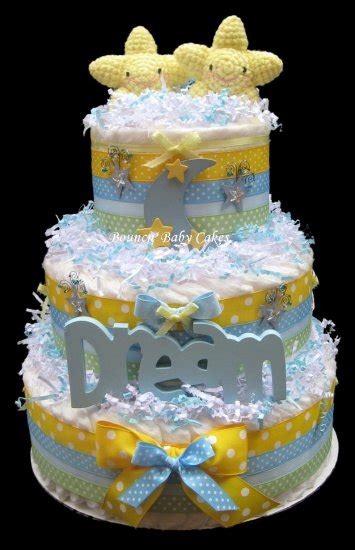 Star Twins Moon Dream Diaper Cake Baby Shower T