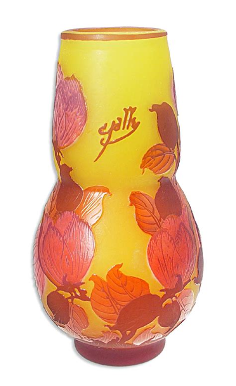 Cameo Glass Reproduction Galle Vase Collectibles