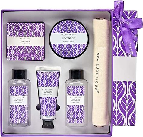 spa luxetique lavender bath spa t set premium bath set 6pc travel bath t set with shea
