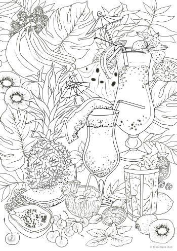 But i just cant stand the new insanely bright colors and clothing that make absolutely no sense aesthetic. Fruit Cocktails | Detailed coloring pages, Printable adult ...
