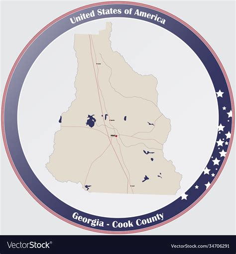 Map Cook County In Georgia Royalty Free Vector Image