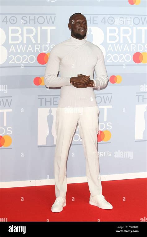Stormzy Attends The 40th Brit Awards Red Carpet Arrivals At The O2