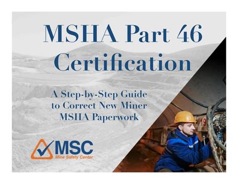 Msha Part 46 How To Complete New Miner Certificates Ppt