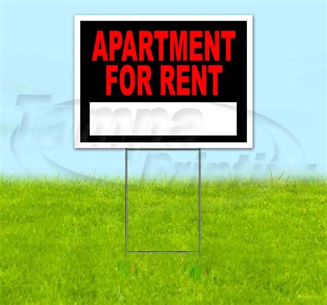 Apartment For Rent (18" X 24") Yard Sign, Includes Metal Step Stake