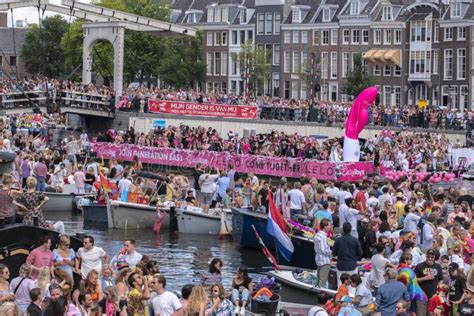 easytoys x lelo pride boat at the gaypride canal parade with boats at amsterdam the netherlands
