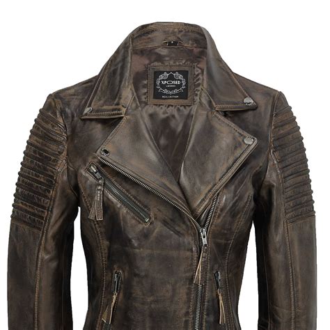 Ladies Quilted Leather Jacket Black Biker Style Motorcycle Soft Lambskin 1075 Damenmode Kleidung