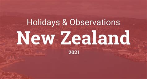Holidays And Observances In New Zealand In 2021