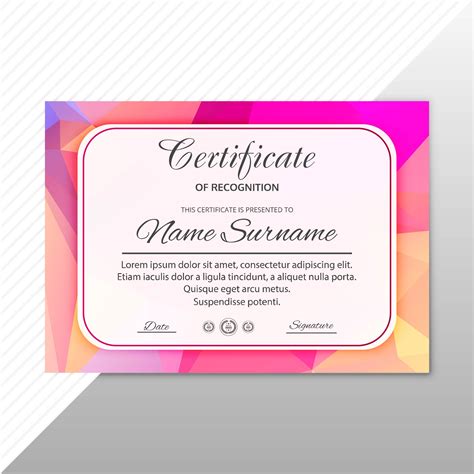 Abstract Creative Certificate Of Appreciation Award Template Des 250323
