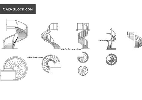 Designing a staircase is no easy task for an architect, as it requires accurate measurements and careful calculations. Spiral stairs CAD Block free download, drawings, details ...
