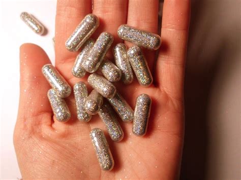 Glitter Pills Glitter Pill 10 Silver Pills Holographic Etsy