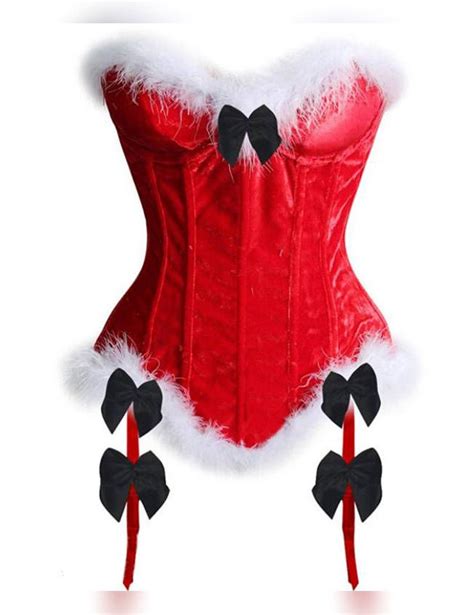 christmas lingerie mrs santa costume bustier corset top lingerie set christmaslingerie