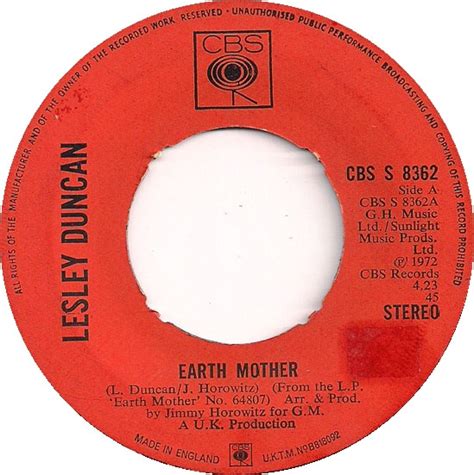 Lesley Duncan Earth Mother Références Discogs