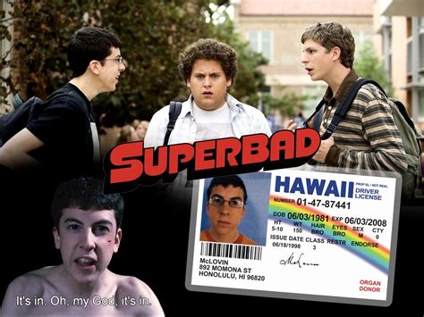 Identificación Falsa De Mclovin Licencia De Mclovin Superbad Mclovin