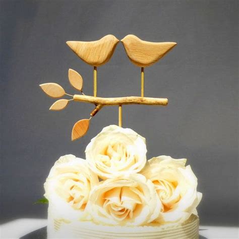 Natural Wooden Cake Topper Love Bird Topper For Your Wedding Etsy