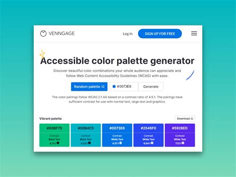 Venngage Is An Inclusive And Accessible Color Palette Generator The