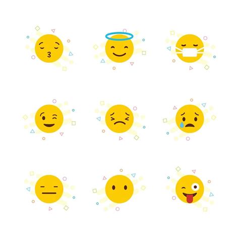 Set Of Yellow Emojis Design Vector 14378753 Vector Art At Vecteezy