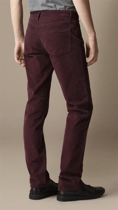 Lyst Burberry Slim Fit Corduroy Trousers In Brown For Men