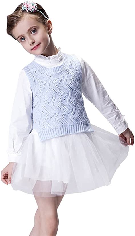 Candydoll Girls Lace Dress With Sweater Vest Clothing