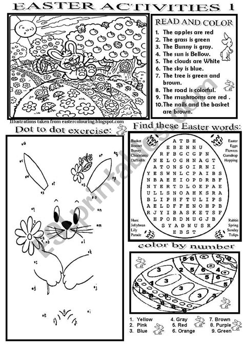 Easter Activities 1 Esl Worksheet By Beauty And The Best