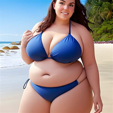 Bbw Woman In A Bikini On The Beach Arthub Ai