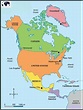 Free Labeled North America Map with Countries & Capital - PDF | North ...