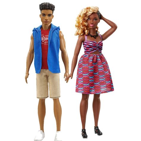 New African American Barbie Couple Curvy Body Black Ken Doll Aa Dolls Girls Toys Mattel