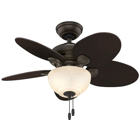 A ceiling fan is often the focal point in a room, and a fan with a light attached can draw more focus, especially when the lights are illuminated. Hunter Carmen 34 in. Indoor New Bronze Ceiling Fan with ...