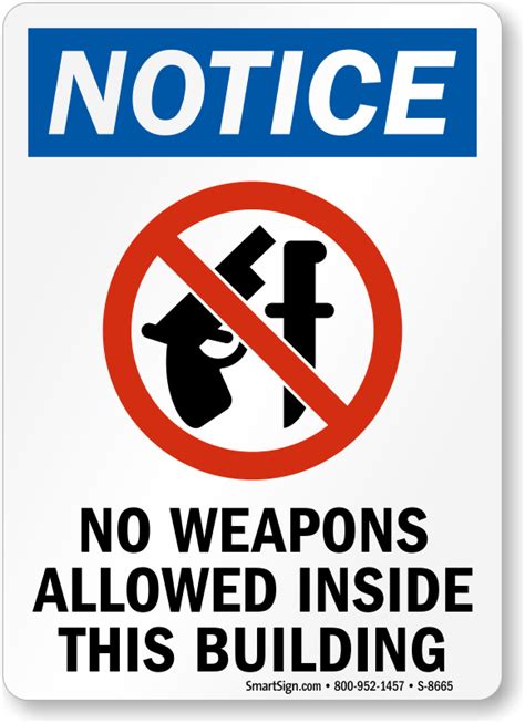No Weapons Allowed Sign Printable Printable Blank World