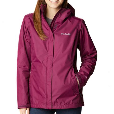 Columbia Womens Arcadia Ii Omni Tech Waterproof Packable Rain Jacket