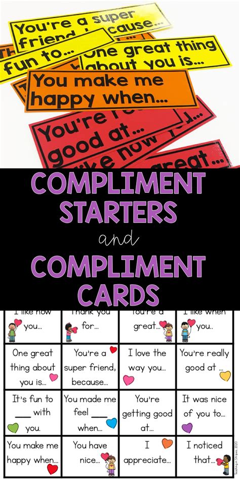 compliment starters and compliment cards compliment cards giving compliments compliments