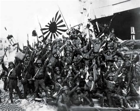 Japanese Soldiers Celebrating Their Victory At Shanghai During The