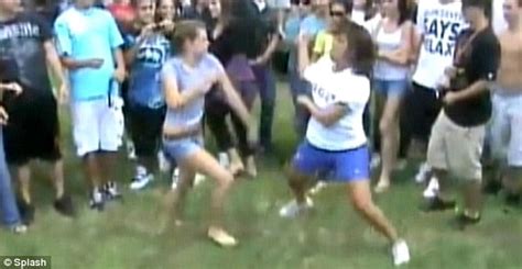 youtube video shows april newcomb cheering daughter as she fights girl daily mail online