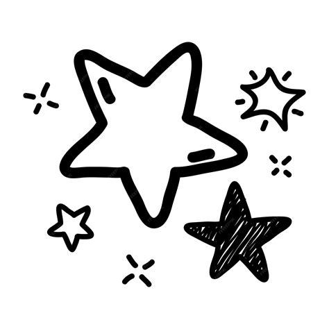 Premium Vector Hand Drawn Vector Stars In Doodle Style On White