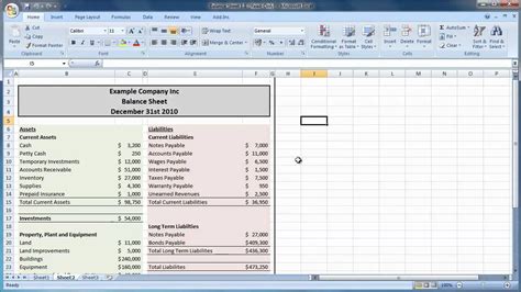 Balance Sheet Template Excel 2010 —