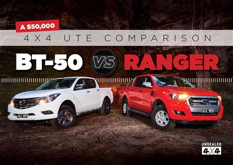 A 50000 4x4 Ute Comparison Ranger Vs Bt 50 Unsealed 4x4