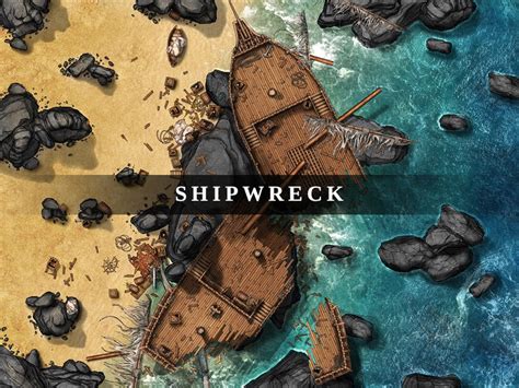Shipwreck Battlemap Dnd Battle Map Dandd Dungeons And Dragons 5e