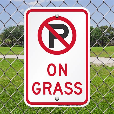 No Parking On Grass With Symbol Sign Sku K 8483