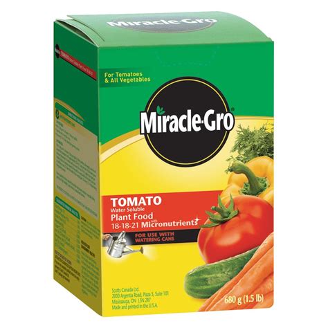 Miracle Gro Water Soluble Tomato Plant Food The Home Depot Canada