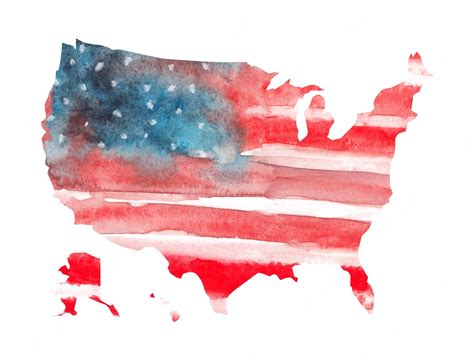 Premium Photo United States Map Watercolor Illustration