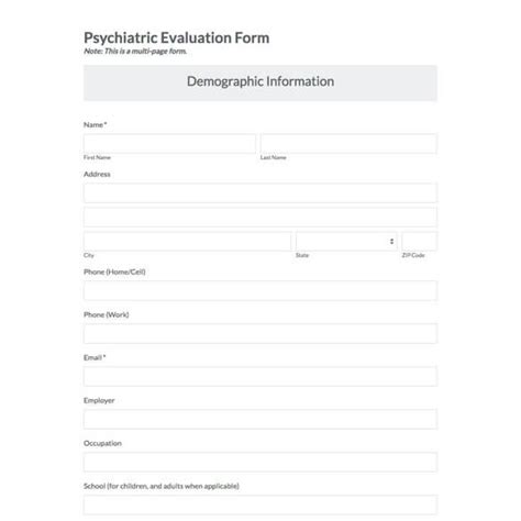 Psychological Evaluation Template
