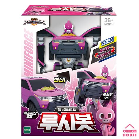 Mini Force Ranger Trans Lucybot Pink Transformer Robot Suv Car Lucy Bot
