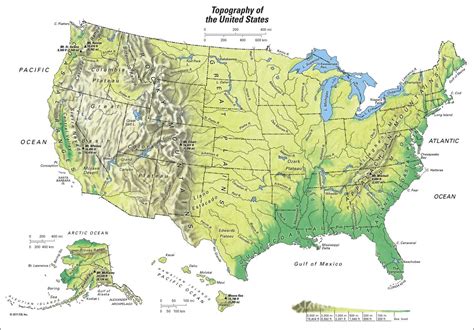 Us Map With Mountain Ranges And Rivers Map