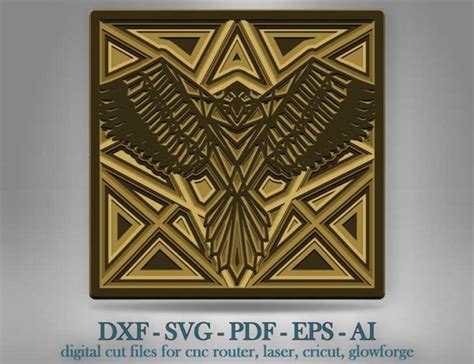 Eagle Shadow Box Svg, 3d Eagle Svg Cut Files, Laser Cut Files
