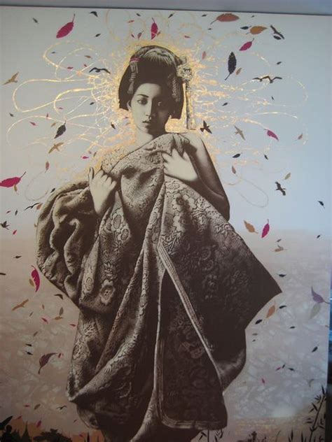 Golden Geisha Full Body Detail Geisha Photo Collage Art